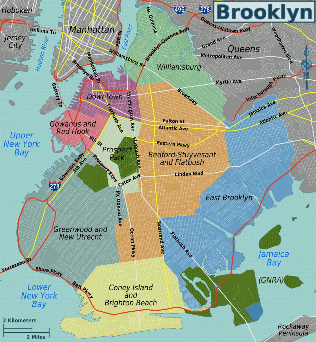 Mapa dzielnicy Brooklyn