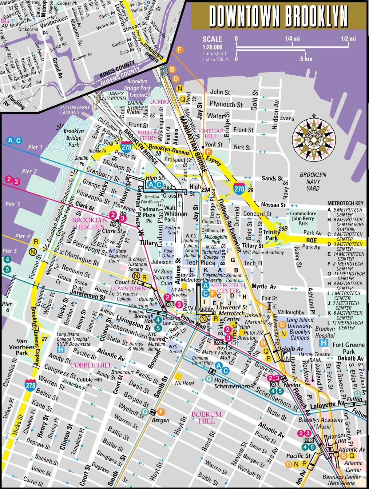 Brooklyn mapa centrum miasta