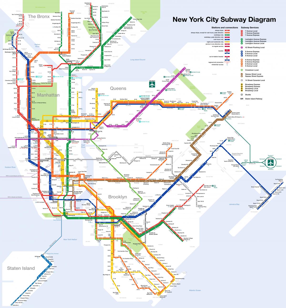 Mapa stacji kolejowych w Brooklynie