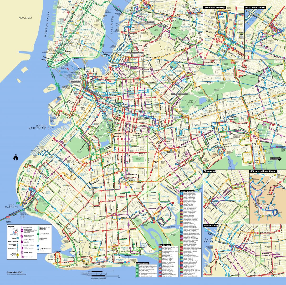 Mapa transportowa Brooklynu
